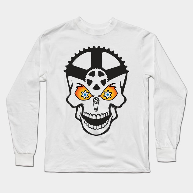 Skull Design for Biker Lovers Long Sleeve T-Shirt by justSVGs